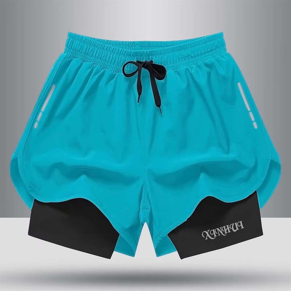XH-Fashion Custom Logo 2-in-1 Running Shorts for Men, Quick Dry Double Layer Gym Shorts with Compression Liner, Personalized Athletic Shorts for Workout, Training & Marathon-product