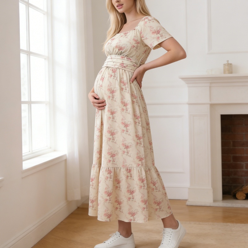 XH-Fashion Maternity Long Dress - Elegant Women's Maxi Dress for Expecting Moms Women Dress Manufacturer Supplier