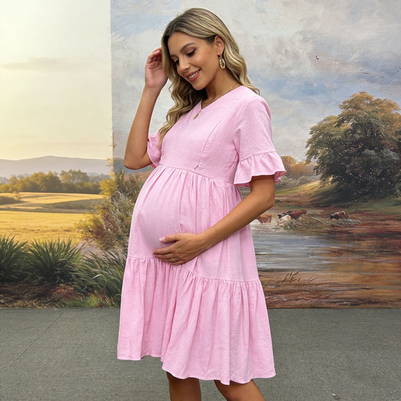XH-Fashion Maternity Long Dress - Elegant Women's Maxi Dress for Expecting Moms Women Dress Manufacturer