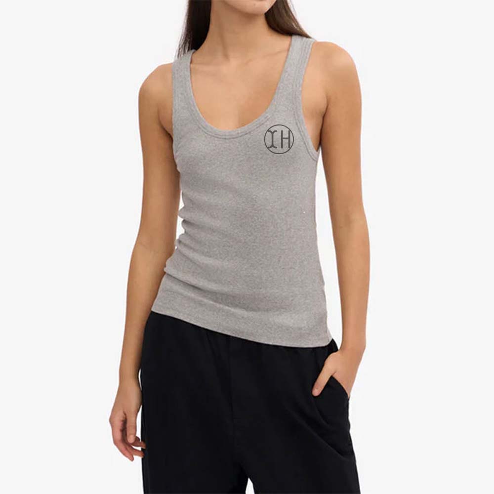 XH-Fashion Custom Logo Women's Ribbed Racerback Tank Top, Personalized Fitted Sleeveless Cami, Customizable Casual Knit Top for Her-product